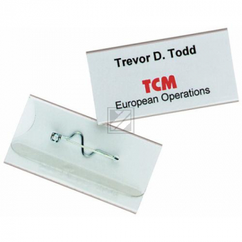 Durable Namensschilder mit Wellennadel farblos Inh.10