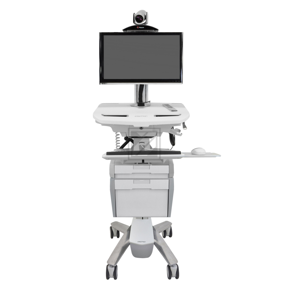 STYLEVIEW TELEMEDICINE CART WITH SINGLE MONITOR, SLA POWERED, EU