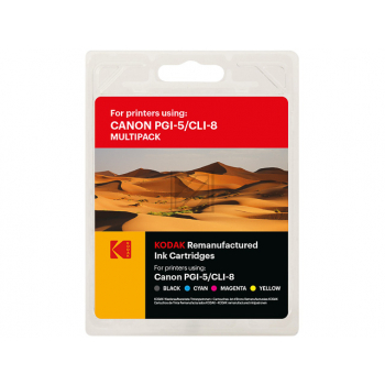 Kodak Tintenpatrone gelb, magenta, photo schwarz, schwarz, cyan (185C000826) ersetzt CLI-8C, CLI-8M, CLI-8Y, CLI-8BK