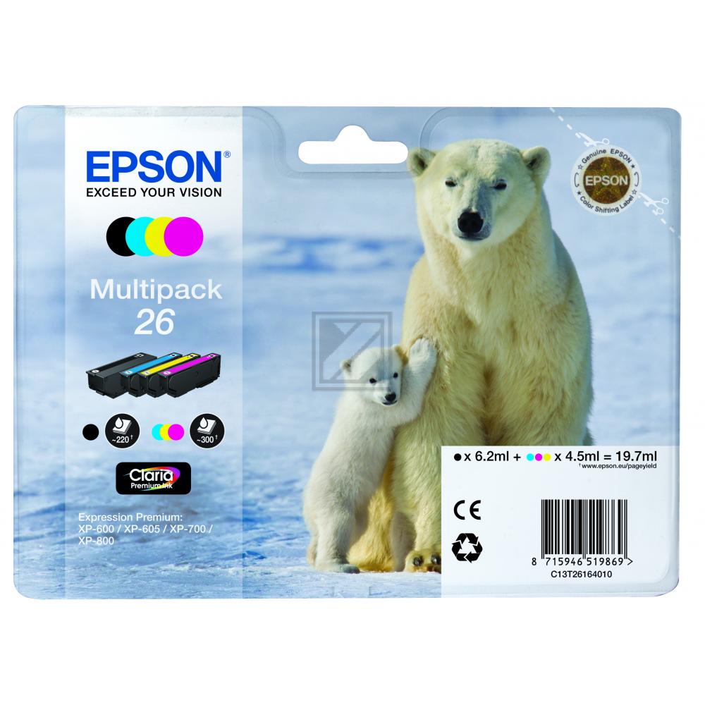 Epson Tintenpatrone gelb, magenta, schwarz, cyan SC (C13T26164020, T2616)