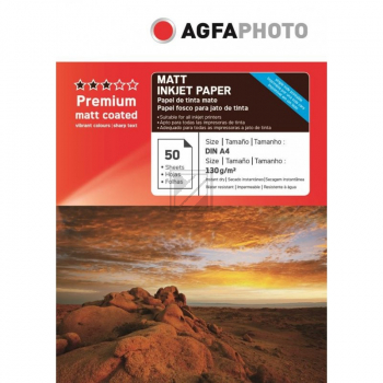 Agfaphoto Inkjetpapier matt 50 Blatt DIN A4 130 g/m² (AP13050A4MNEU)