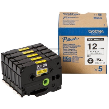 Brother Schriftbandkassette schwarz/gelb (HGE-631V5)