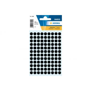 HERMA Etiketten rund 8mm 1849 schwarz 540 Stück
