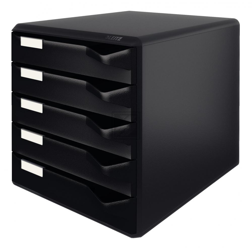 Leitz Bürobox 5 Schübe schwarz 291 x 352 x 190 mm