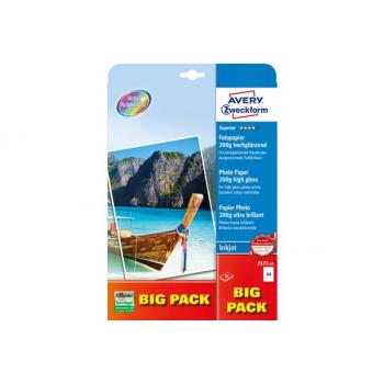 AVERY ZW. InkJet Fotopapier A4 2572-50 200g,glossy, weiss 50 Blatt