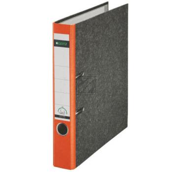 Leitz Ordner A4 50 mm orange Pappe Griffloch Kantenschutz aufgeklebt. Schild