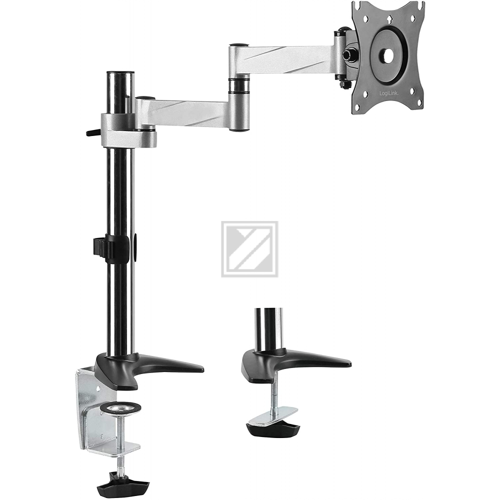 Logilink Aluminium Monitor-Schreibtischhalterung, Armlänge 396 mm, neigbar