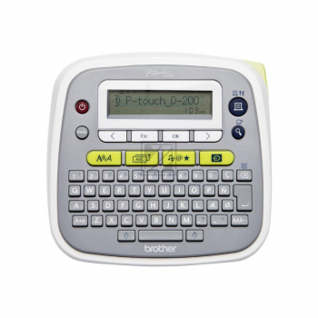 Brother P-Touch PT-D200 - Beschriftungsgerät - s/w - Thermal Transfer - Rolle (1,2 cm) - 180 dpi - bis zu 20 mm/Sek. - 2-zeiliger Druck - Grau, weiß
