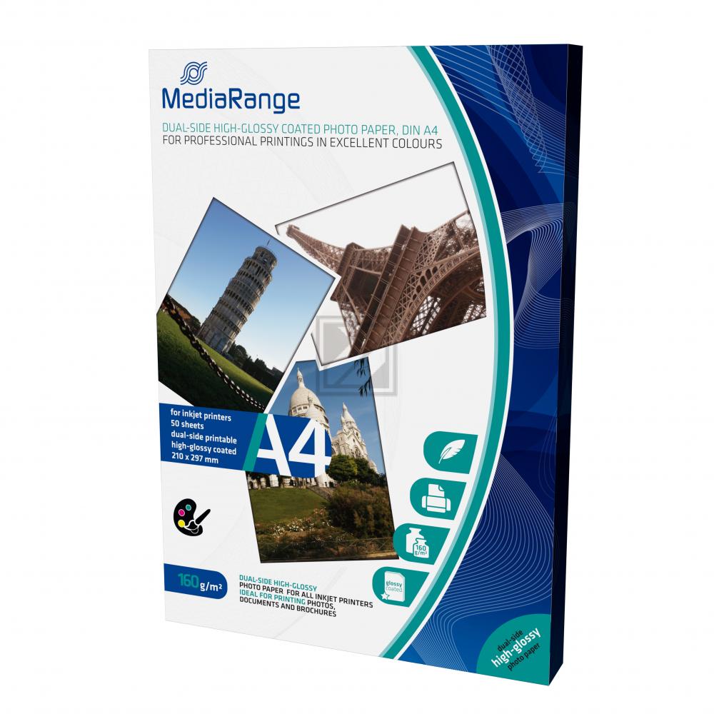 MediaRange Fotopapier glänzend 50 Blatt DIN A4 160 g/m² (MRINK108)