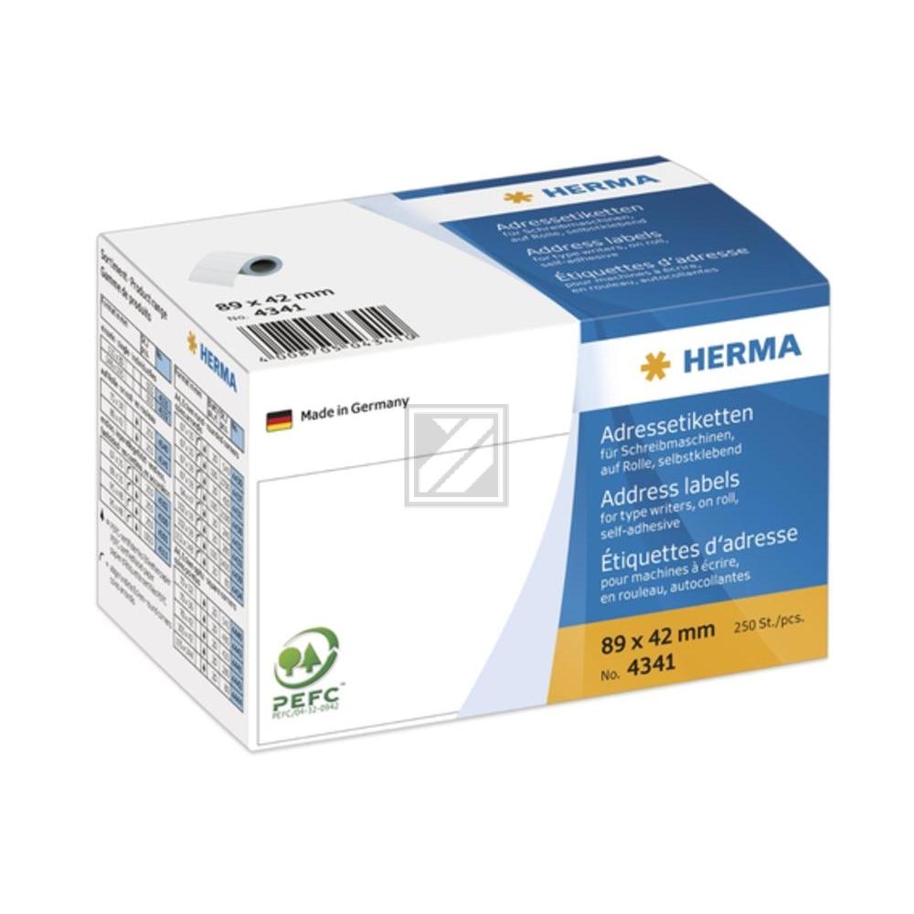Herma Adressetiketten Rolle weiß 89 x 42 mm Inh.250
