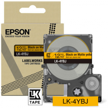 Epson Schriftbandkassette 12mm schwarz/gelb (matt) (C53S672074, LK-4YBJ)
