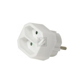 LogiLink Steckdosenadapter, 2x Euro, weiß