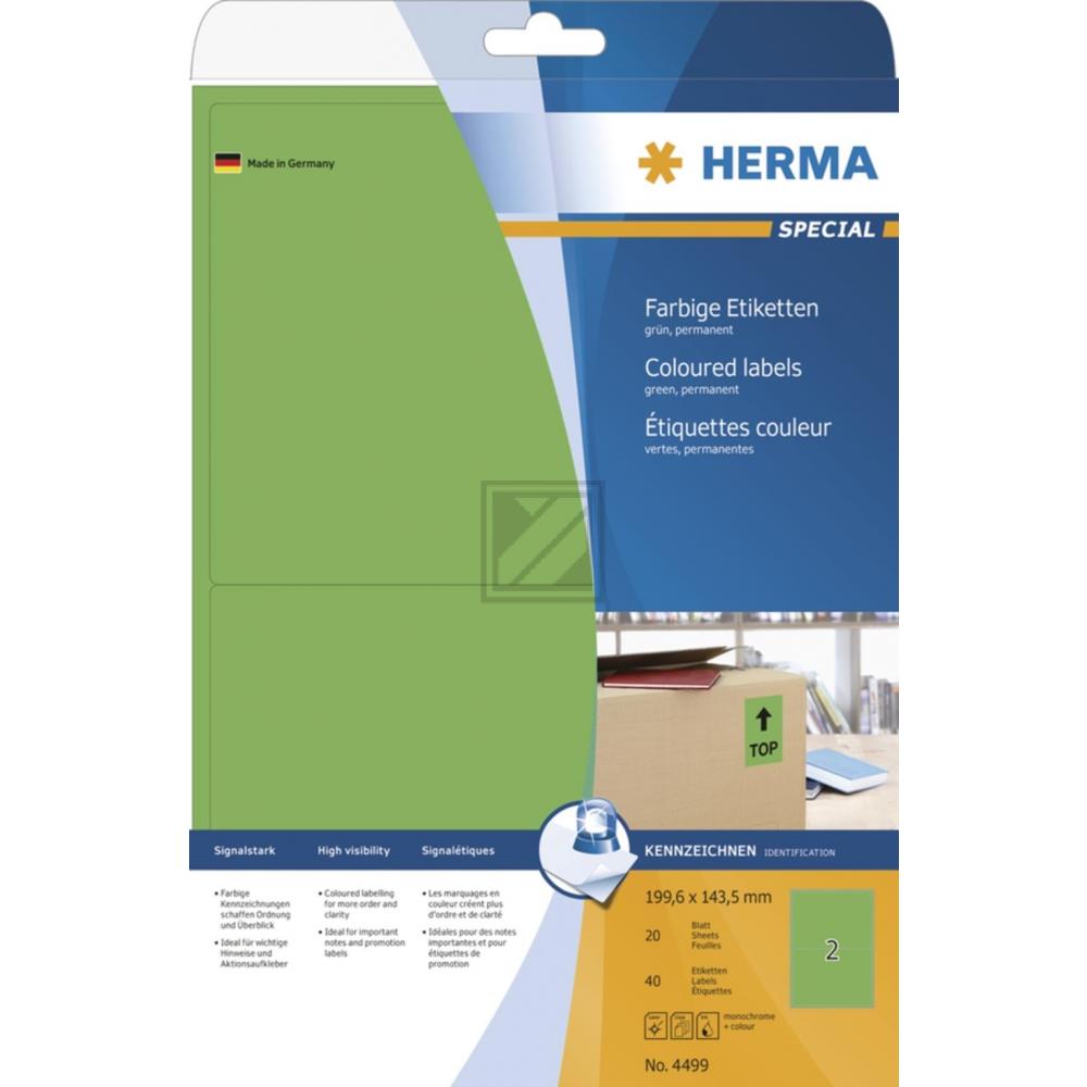 Herma Etiketten A4 grün 199,6 x 143,5 mm Papier matt Inh.40