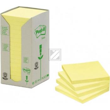 Post-It Haftnotizen Recycling Tower gelb 76 x 76 mm Inh.16