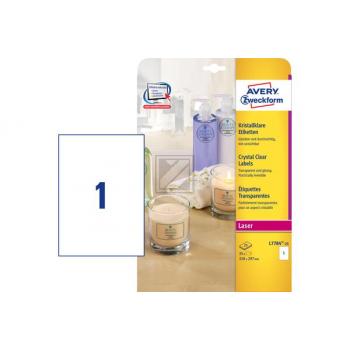 AVERY ZW. Etiketten 210x297mm L7784-25 transparent 25 Stück