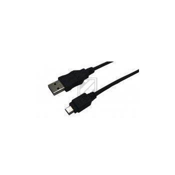 LogiLink USB 2.0 (Typ-A) auf USB Mini Kabel, schwarz, 3 m