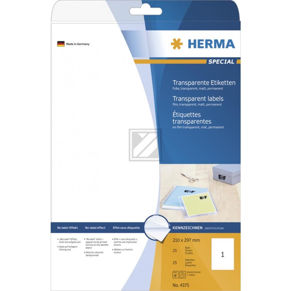 Herma Folien-Etiketten A4 Superprint transparent 210 x 297 mm Inh.25