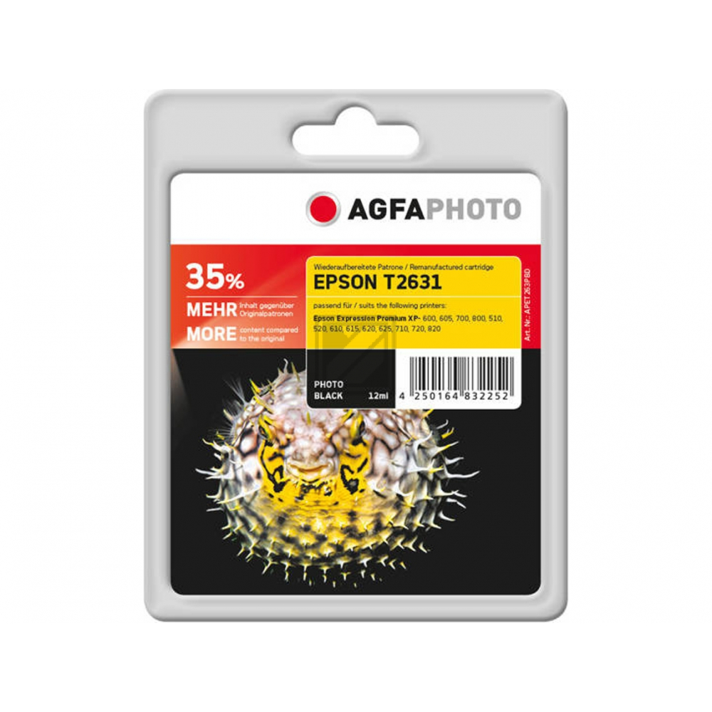 Agfaphoto Tintenpatrone photo schwarz HC (APET263PBD) ersetzt T2631