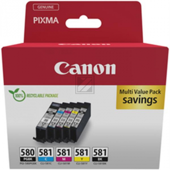 2078C008 CANON PGI580/CLI581 TS Tinte (5) cmykk ST SEC Cardboard 11,2+4x5,6ml