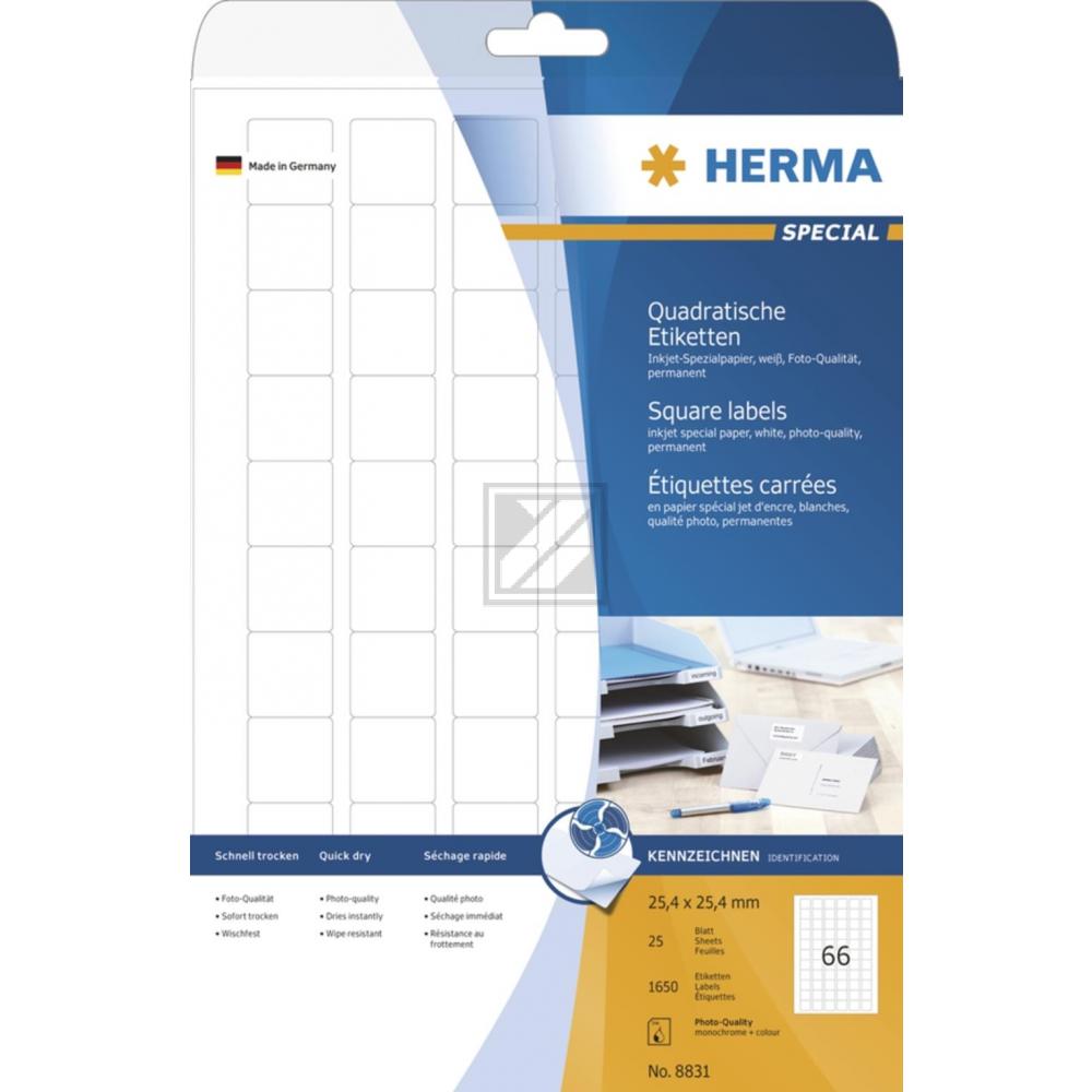 Herma Inkjet Etiketten A4 weiß 25,4 x 25,4 mm Papier matt Inh.1650