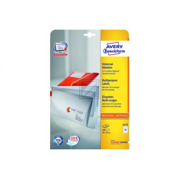 AVERY ZW. Universaletiketten 70x37mm 6173 weiss, perm. 600 Stk./25 Bl.