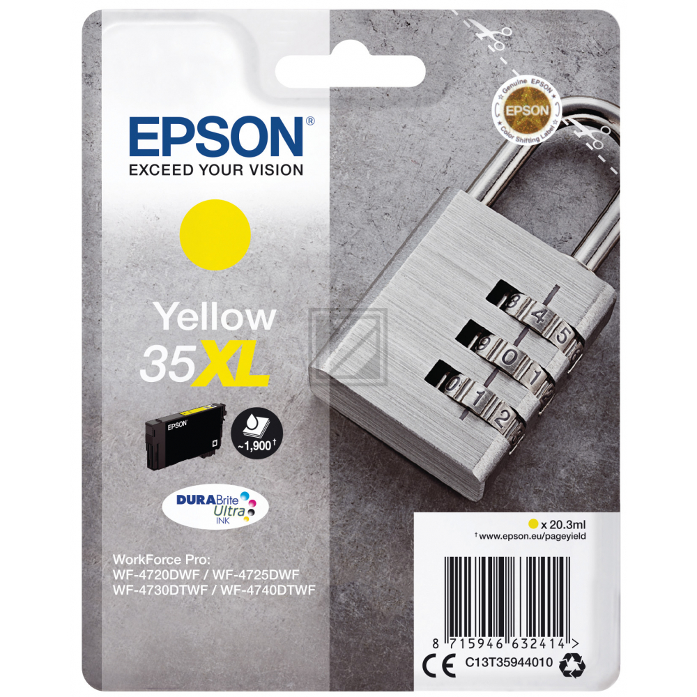 Epson Tintenpatrone gelb HC (C13T35944020, 35XL)