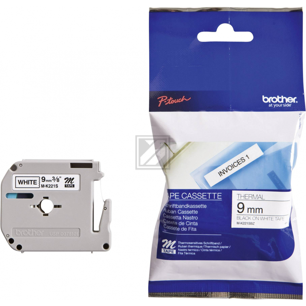 Brother Schriftbandkassette schwarz/weiß (M-K221SBZ)