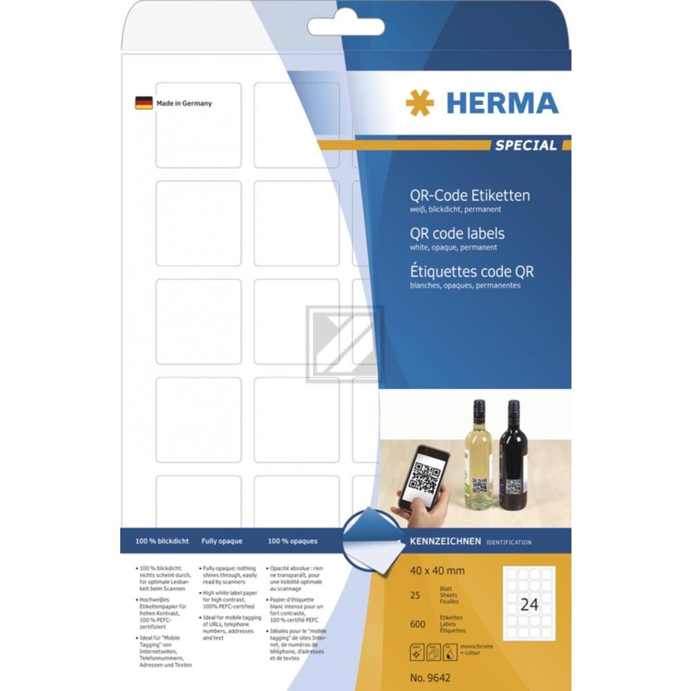 Herma QR-Code Etiketten A4 weiß 40 x 40 mm Papier matt Inh.600 blickdicht