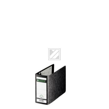 Leitz Ordner A6 80 mm quer schwarz aufgeklebtes Schild