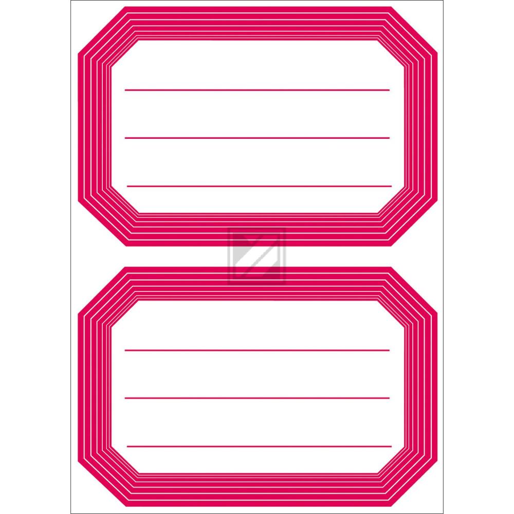 Herma Buchetiketten rot 82 x 55 mm liniert Inh.6