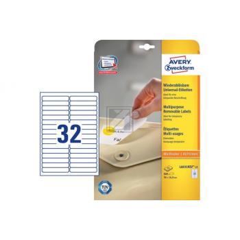 AVERY ZW. Etiketten 96x16,9mm L6031REV2 weiss 800 Stück