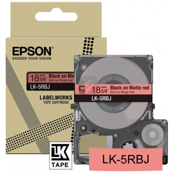 Epson Schriftbandkassette 18mm schwarz/rot (matt) (C53S672072, LK-5RBJ)