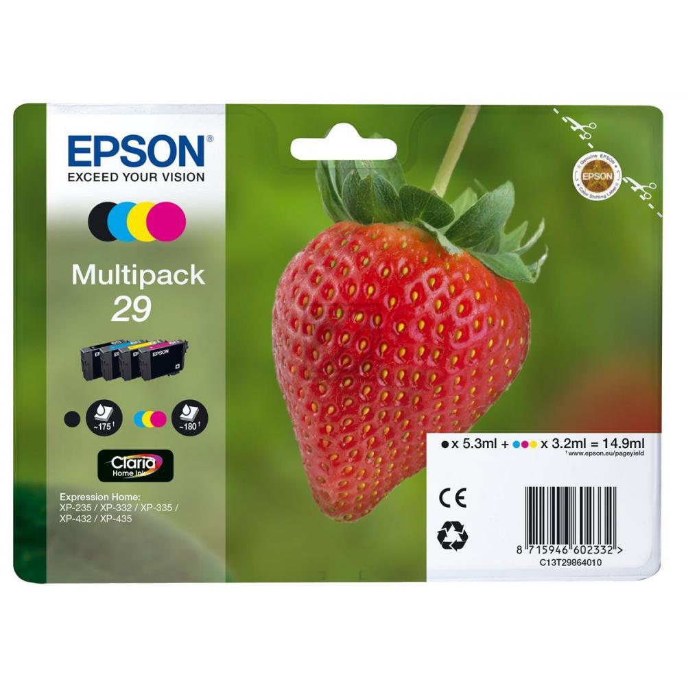 Epson Tintenpatrone gelb, magenta, schwarz, cyan (C13T29864022, T2986)