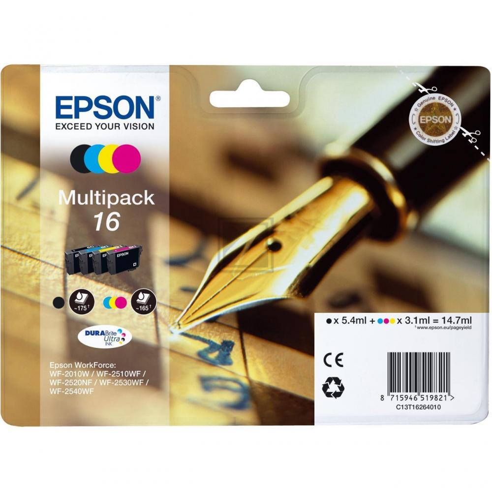Epson Tintenpatrone gelb, magenta, schwarz, cyan (C13T16264022, T1626)