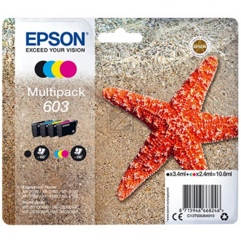 Epson Tintenpatrone gelb, magenta, schwarz, cyan (C13T03U64020, 603)