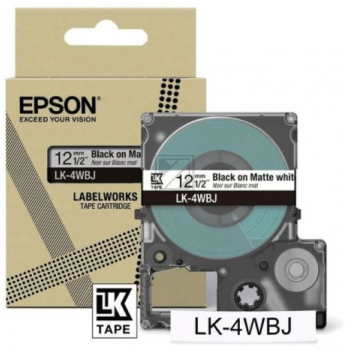 Epson Schriftbandkassette 12mm schwarz/weiß (matt) (C53S672062, LK-4WBJ)