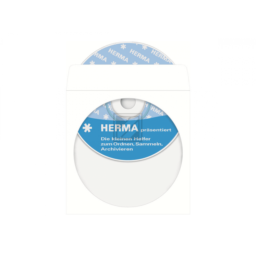 Herma CD/DVD-Papierhüllen weiß sk Fenster 124 x 124 mm