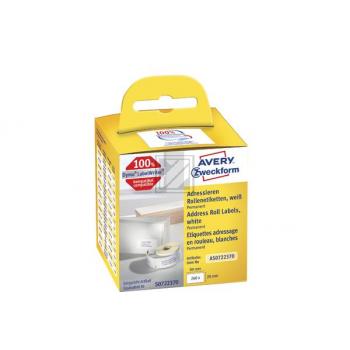 AVERY ZW. Adress-Etiketten 89x28mm AS0722370 weiss, Rolle 2x130 Stück